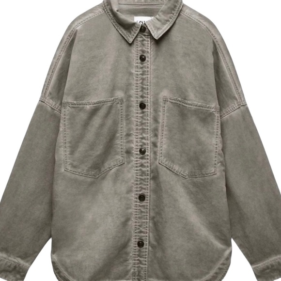 NWT ZARA Wash Effect Overshirt (Shacket) - Picture 3 of 8